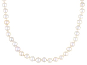 White Cultured Freshwater Pearl Sterling Silver 18 Inch Strand Necklace