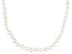 White Cultured Freshwater Pearl Sterling Silver 18 Inch Strand Necklace