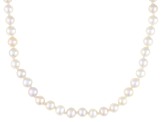 White Cultured Freshwater Pearl Sterling Silver 18 Inch Strand Necklace