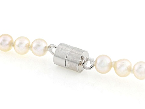 White Cultured Freshwater Pearl Sterling Silver 18 Inch Strand Necklace