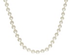 White Cultured Freshwater Pearl Sterling Silver 20 Inch Strand Necklace