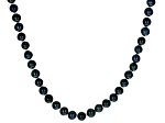 Black Cultured Freshwater Pearl Sterling Silver 16 Inch Strand Necklace