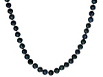 Black Cultured Freshwater Pearl Sterling Silver 18 Inch Strand Necklace