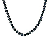 Black Cultured Freshwater Pearl Sterling Silver 18 Inch Strand Necklace