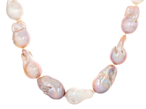 Genusis™ Multi-Color Cultured Freshwater Pearl Rhodium Over Sterling Silver 20 Inch Strand Necklace