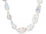 Genusis™ White Cultured Freshwater Pearl Rhodium Over Silver 20 Inch Strand Necklace
