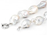 Genusis™ White Cultured Freshwater Pearl Rhodium Over Silver 20 Inch Strand Necklace
