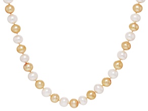 Multi-Color Cultured Freshwater Pearl Rhodium Over Sterling Silver 17.5 Inch Necklace