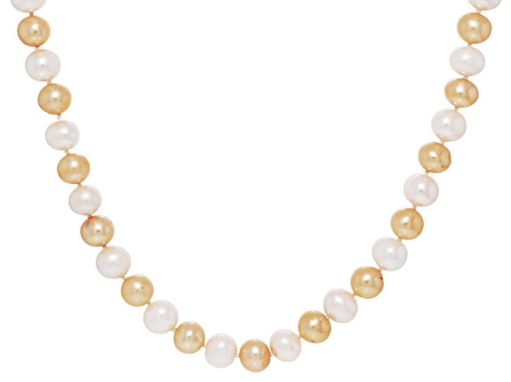 Multi-Color Cultured Freshwater Pearl Rhodium Over Sterling Silver 17.5 Inch Necklace