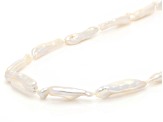 White Cultured Freshwater Pearl Sterling Silver Strand Necklace