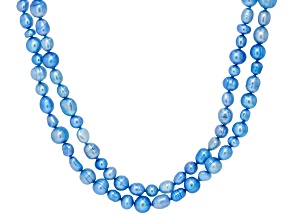 Multi-Blue Cultured Freshwater Pearl 64 Inch Endless Strand Necklace