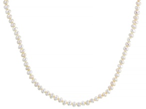 Candlelight Cultured Freshwater Pearl Rhodium Over Sterling Silver 16 Inch Strand Necklace