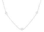 White Cultured Freshwater Pearl Sterling Silver 18 Inch Station Necklace