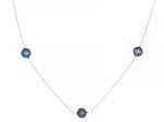 Black Cultured Freshwater Pearl Sterling Silver 18 Inch Strand Necklace
