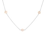 Peach Cultured Freshwater Pearl Sterling Silver 18 Inch Strand Necklace