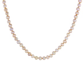 Pink Cultured Freshwater Pearl Sterling Silver 18 Inch Strand Necklace