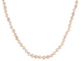 Peach Cultured Freshwater Pearl Sterling Silver 18 Inch Strand Necklace