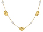 White Cultured Freshwater Pearl 14k Yellow Gold Over Sterling SIlver 16 Inch Necklace