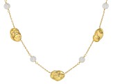 White Cultured Freshwater Pearl 14k Yellow Gold Over Sterling SIlver 16 Inch Necklace