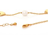 White Cultured Freshwater Pearl 14k Yellow Gold Over Sterling SIlver 16 Inch Necklace