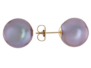 Cultured Kasumiga Pearl 14k Yellow Gold Stud Earrings