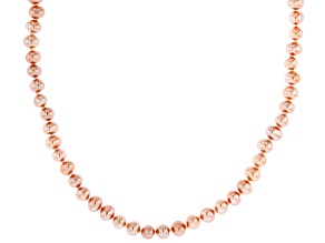 Pink Cultured Freshwater Pearl Sterling Silver 18 Inch Strand Necklace