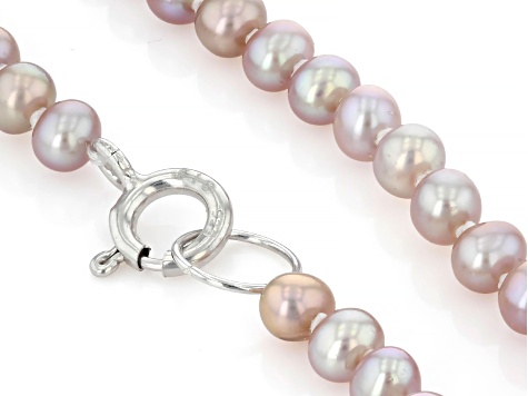 Purple Cultured Freshwater Bitsy Pearl Sterling Silver 18 Inch