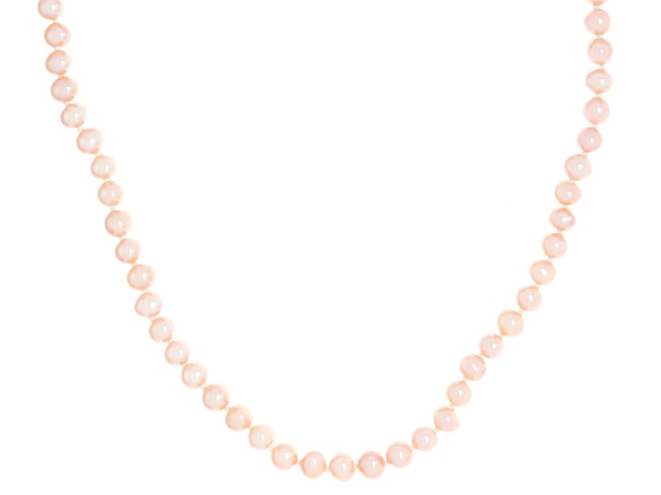 Pink Cultured Freshwater Pearl 14k Yellow Gold 18 Inch Strand Necklace