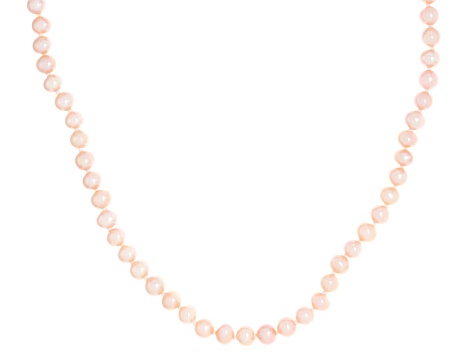 Pink Cultured Freshwater Pearl 14k Yellow Gold 18 Inch Strand Necklace