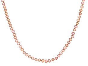 Pink Cultured Freshwater Bitsy Pearl 14k Yellow Gold 16 Inch Strand Necklace