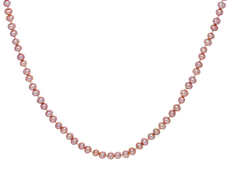 Lavender Cultured Freshwater Bitsy Pearl 14k Yellow Gold 18 Inch Strand Necklace