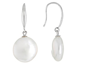 White Cultured Freshwater Pearl Sterling Silver Earrings