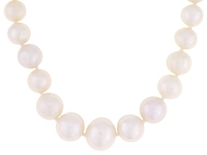 White Cultured Freshwater Pearl Sterling Silver 18 Inch Strand Necklace