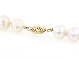 White Cultured Freshwater Pearl 14k Yellow Gold 20 Inch Strand Necklace