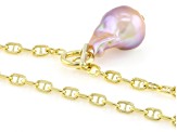 Genusis™ Pink Cultured Freshwater Pearl 18k Yellow Gold Over Sterling Silver Toggle Necklace