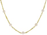 White Cultured Freshwater Pearl 18k Yellow Gold Over Sterling Silver 24 Inch Station Necklace