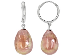 Genusis™ Pink Cultured Freshwater Pearl Sterling Silver Earrings