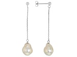 Genusis™ White Cultured Freshwater Pearl Sterling Silver Earrings