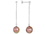 Genusis™ Pink Cultured Freshwater Pearl Sterling Silver Earrings