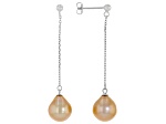 Genusis™ Peach Cultured Freshwater Pearl Sterling Silver Earrings