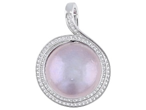 Genusis™ Lavender Cultured Freshwater Pearl With Topaz Rhodium Over Sterling Silver Enhancer 0.74ctw