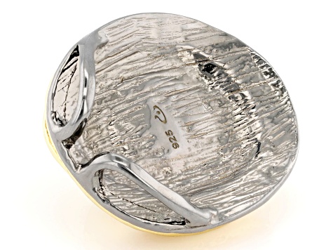 Golden Cultured South Sea Pearl 18k Yellow Gold And Rhodium Over Sterling Silver Pendant