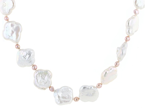 Multi-Color Cultured Freshwater Pearl Rhodium Over Sterling Silver 32 Inch Strand Necklace