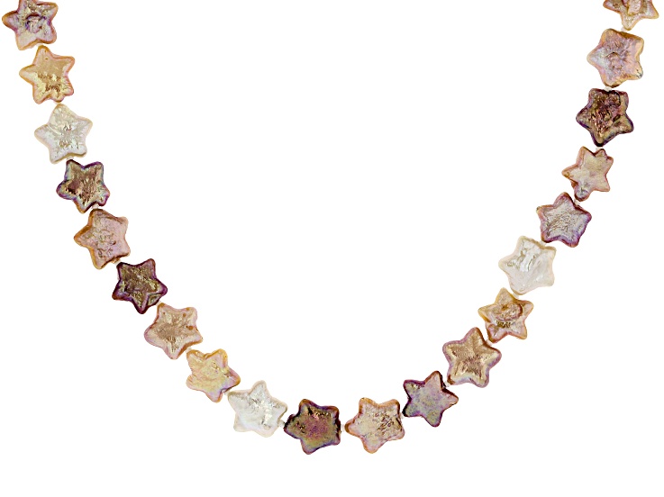 Multi-Color Cultured Freshwater Pearl Rhodium Over Sterling Silver