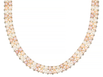 Pearlfection® Golden South Sea Simulant Rhodium Over Sterling Silver 32 Inch Strand