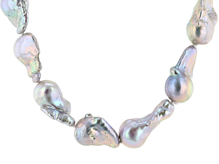 Genusisâ„¢ Platinum Cultured Freshwater Pearl Rhodium Over Sterling Silver 18 Inch Strand Necklace