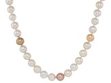 Genusis™ Multi-Color Cultured Freshwater Pearl Rhodium Over Sterling Silver 20 Inch Strand Necklace