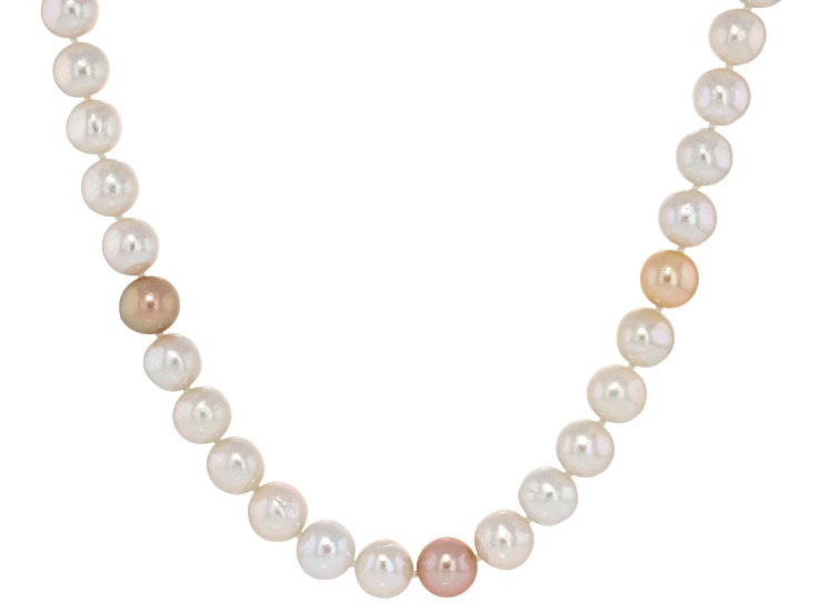 Genusisâ„¢ Multi-Color Cultured Freshwater Pearl Rhodium Over Sterling Silver 20 Inch Strand Necklace