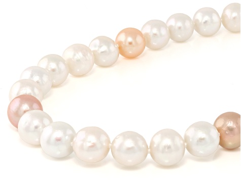 Genusis™ Multi-Color Cultured Freshwater Pearl Rhodium Over Sterling Silver 20 Inch Strand Necklace
