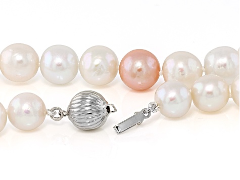 Genusis™ Multi-Color Cultured Freshwater Pearl Rhodium Over Sterling Silver 20 Inch Strand Necklace